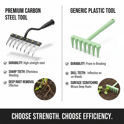 🌱 5-Tooth Carbon Steel Weeding Tool – 50% OFF | Don’t Miss Out!